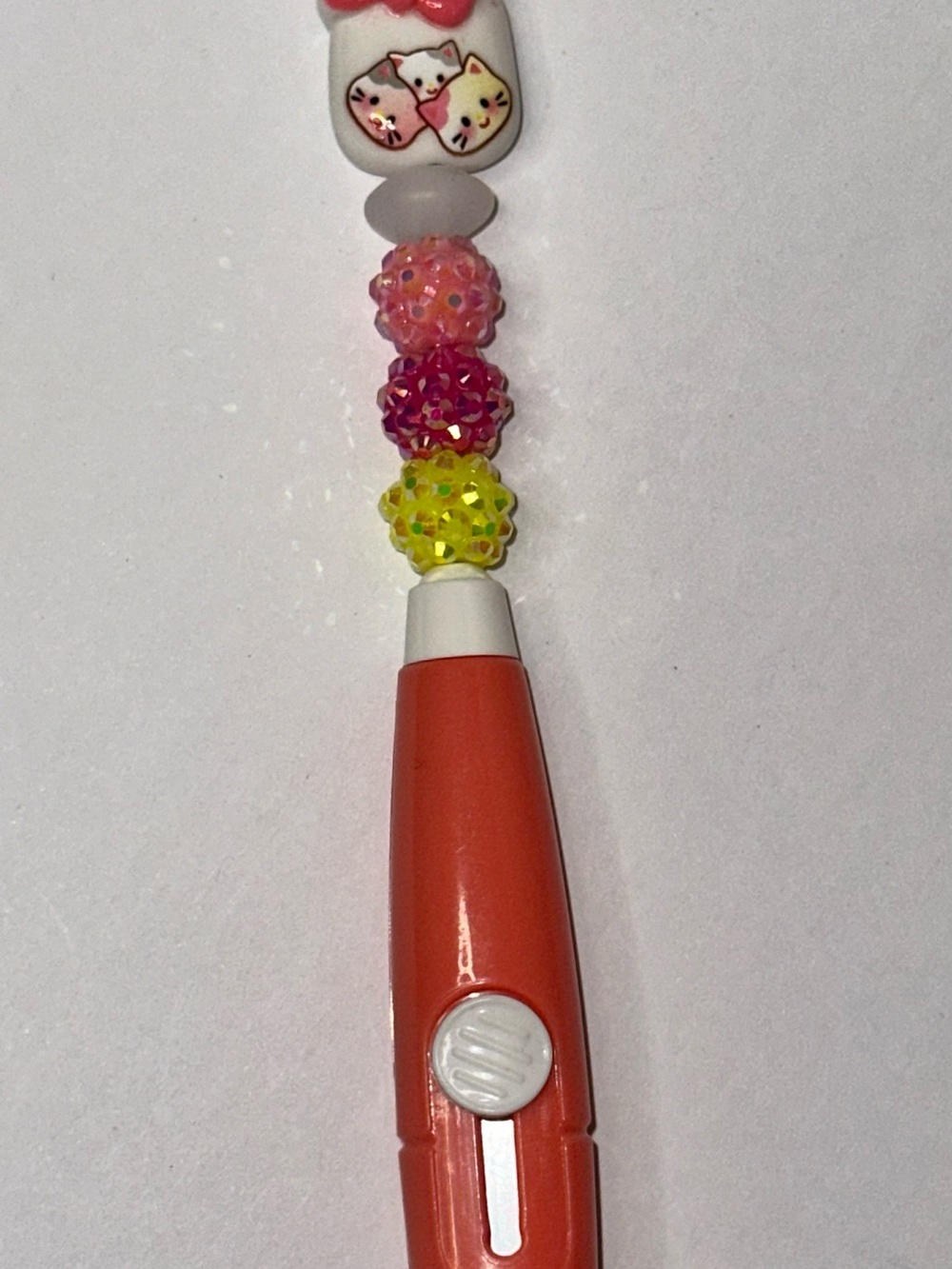 Orange Beaded Cute Cat Box Cutter
